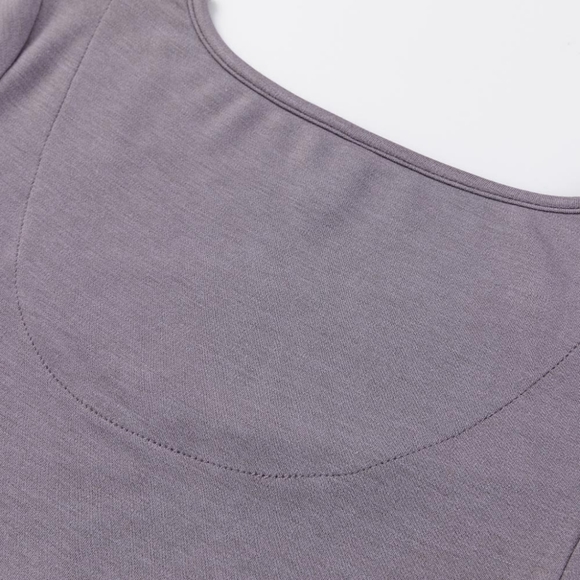 Triumph-Coffee Yarn Warm Series V-neck Top/Morning Gray - Picture 6 of 13